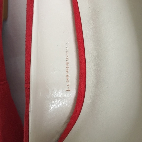 Shoe Mint Red Suede Flats Size 8 - Picture 7 of 8